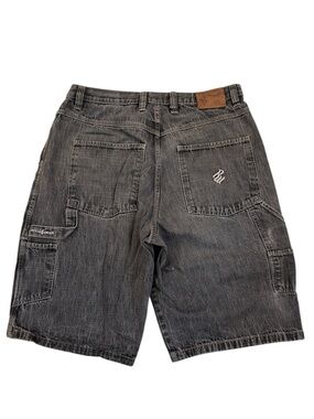 Rocawear Y2K Baggy Carpenter Jean Shorts Black Denim 38 Skater Street Fits 35